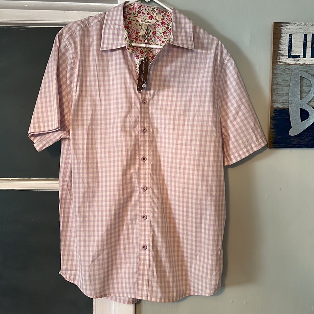 Mens Matilda Jane Enchanted Easter Brunch Checked Shirt Size L Large NWT - Picture 2 of 7